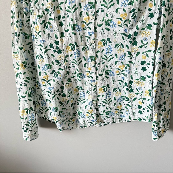 Seasalt Shirt Womens Sz 4 Button Up Larissa Organic Cotton Floral Roll Tab - Picture 4 of 12